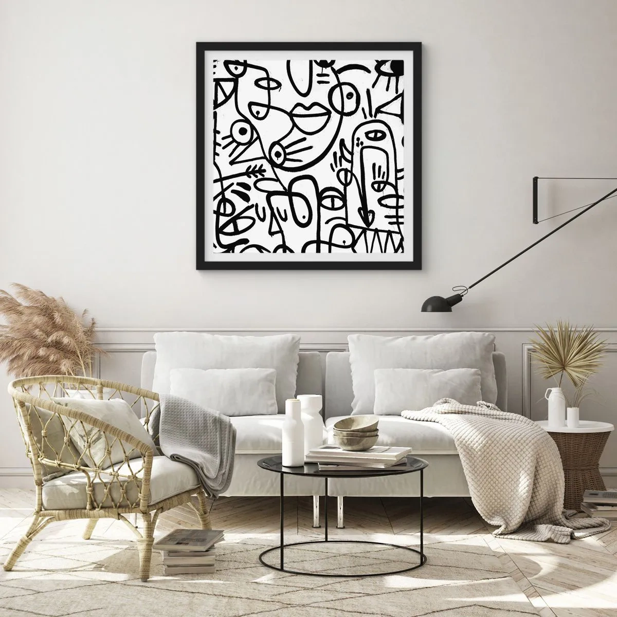 Plakat w czarnej ramie - Twarze i miraże - 30x30 cm