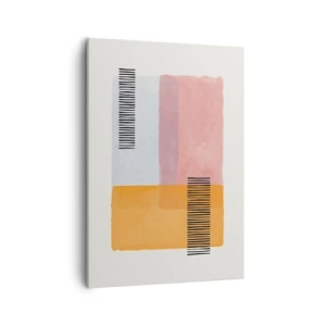 Obraz na płótnie - Nowoczesna kompozycja geometryczna w pastelowych kolorach - 50x70cm - Z kąta w kąt - Nowoczesna dekoracja ścienna do salonu, kuchni i sypialni ARTTOR