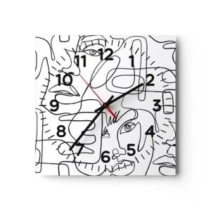 Zegar ścienny - W splątanych emocjach - 40x40 cm