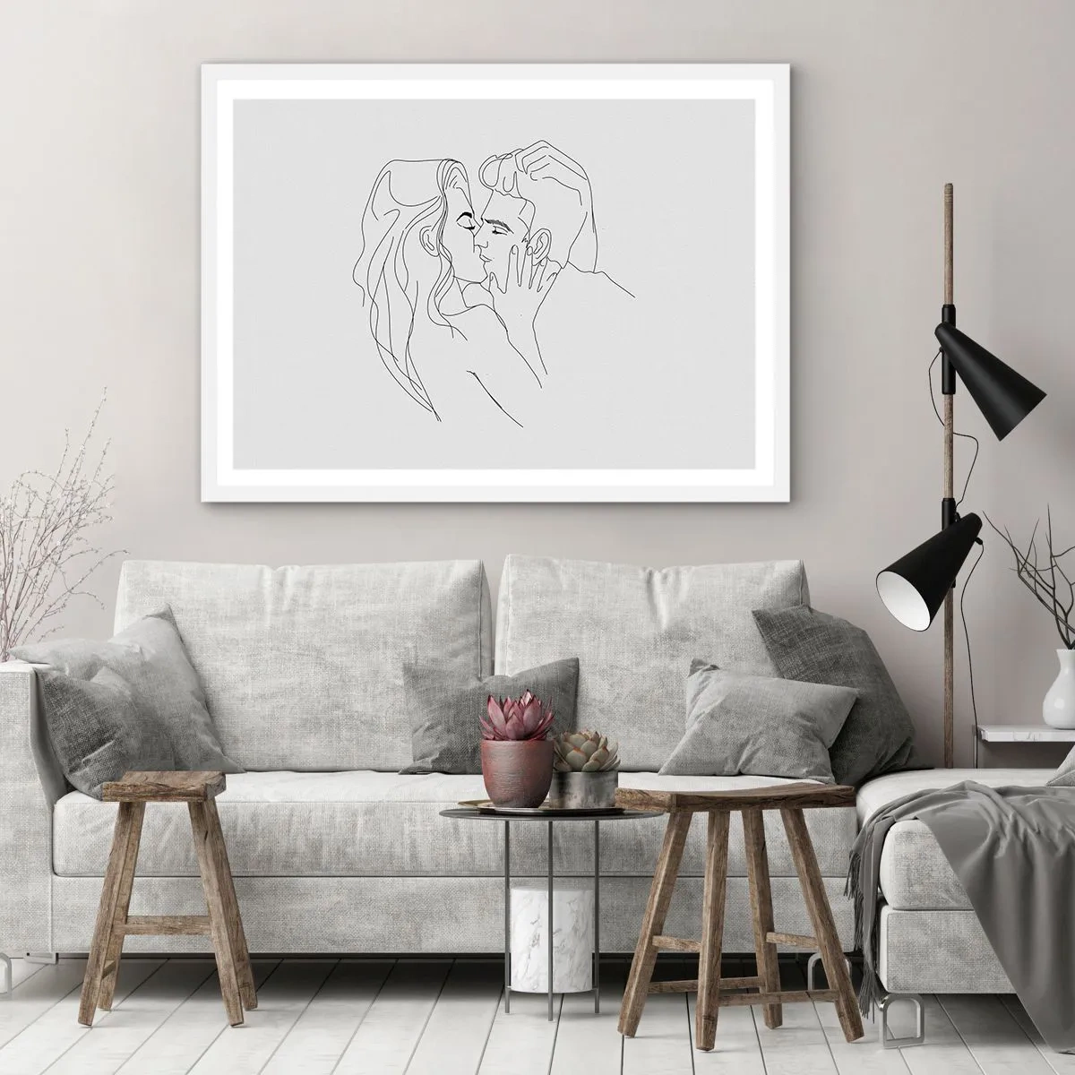 Plakat w białej ramie - Tą samą kreską - 91x61 cm