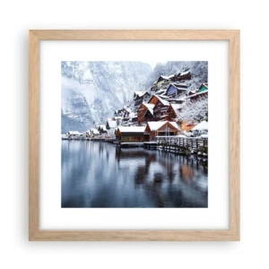 Plakat w ramie jasny dąb - W zimowej dekoracji - 30x30 cm