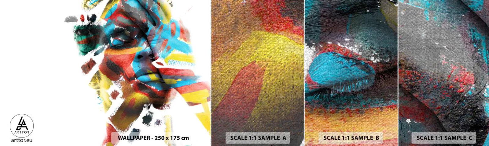 Fototapeta Próbka Premium Canvas - Barwna osobowość - Abstrakcja, Sztuka, Grafika - 100x30 cm