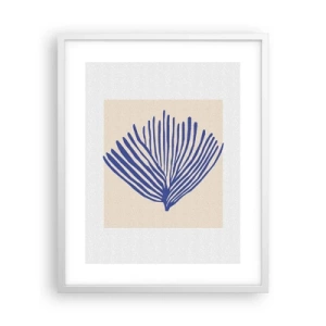 Plakat w białej ramie - Niebieski wachlarz - 40x50 cm