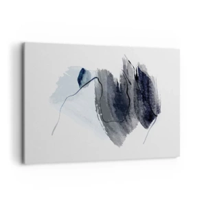 Obraz na płótnie - Abstrakcyjna kompozycja w odcieniach szarości i błękitu - 120x80cm - Intensywność i ruch - Nowoczesna dekoracja ścienna do salonu, kuchni i sypialni ARTTOR