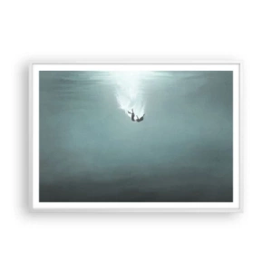 Plakat w białej ramie - W objęciach oceanu - 100x70 cm