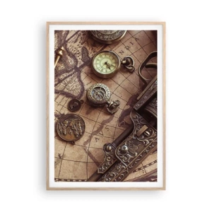 Plakat w ramie jasny dąb - Przygoda wzywa - 70x100 cm