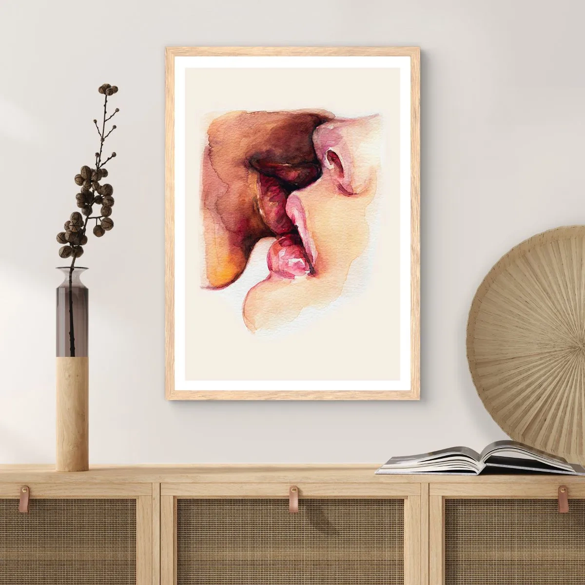 Plakat w ramie jasny dąb - Jak noc i dzień, ziemia i niebo - 40x50 cm