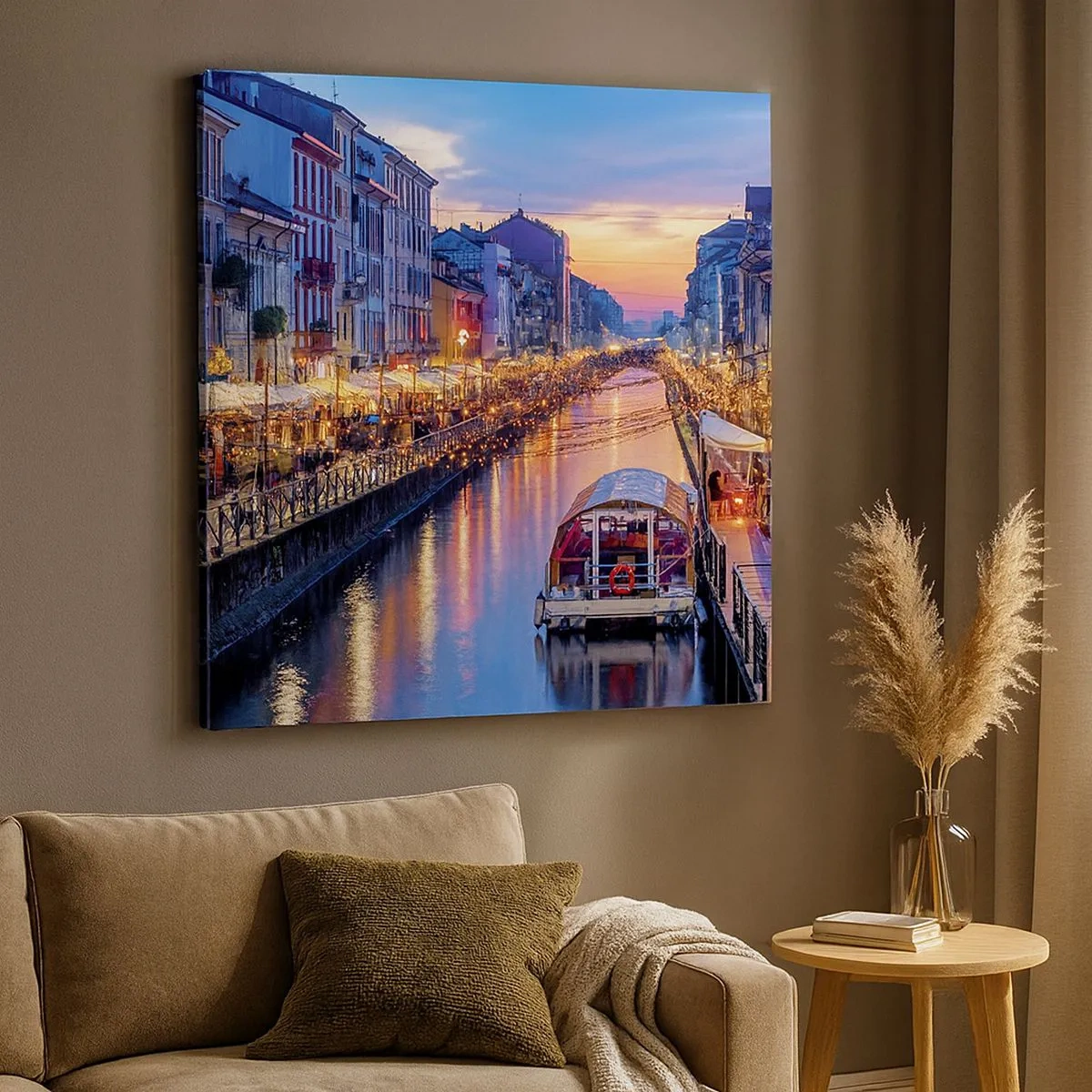 Obraz na płótnie - Wieczór światła i zabawy - 30x30 cm