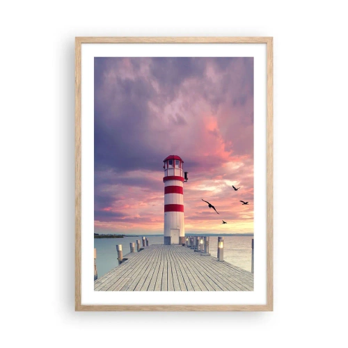 Plakat w ramie jasny dąb - Pora do portu - 50x70 cm