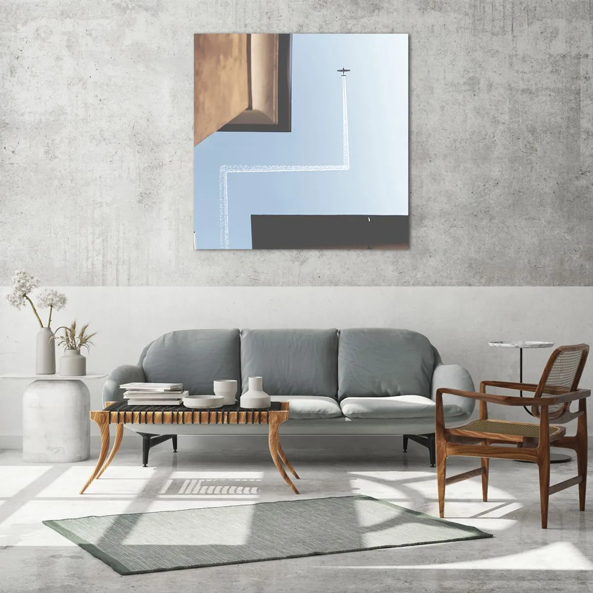 Obraz na szkle - Ponad miejskim labiryntem - 60x60 cm