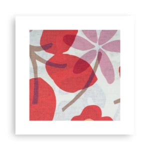 Plakat - Kompozycja kwiatowa w różu - 30x30 cm