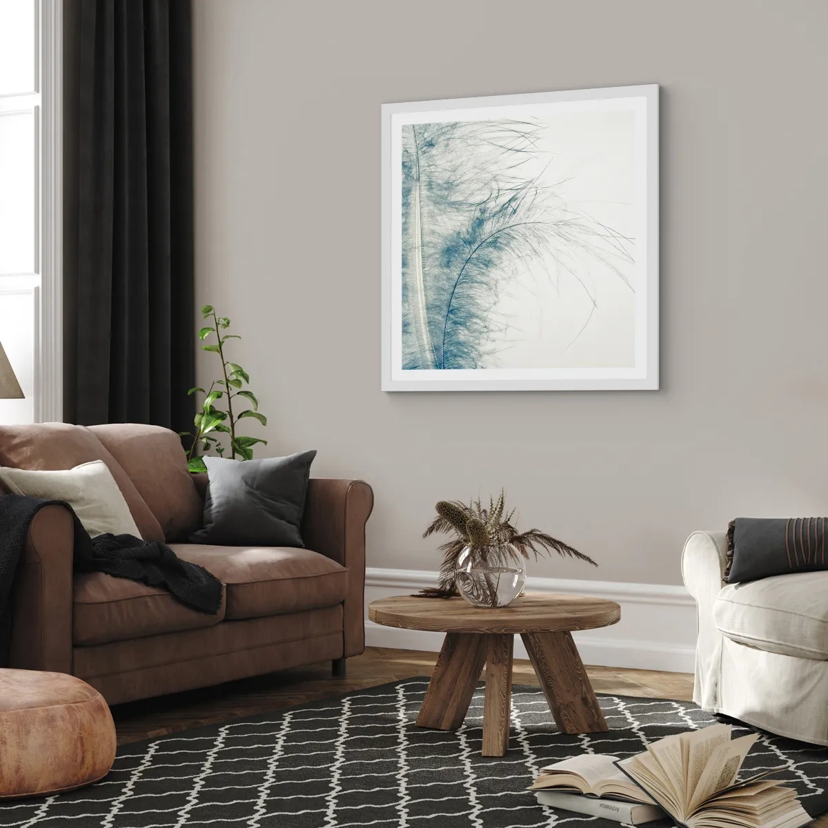 Plakat w białej ramie - Szept natury - 60x60 cm