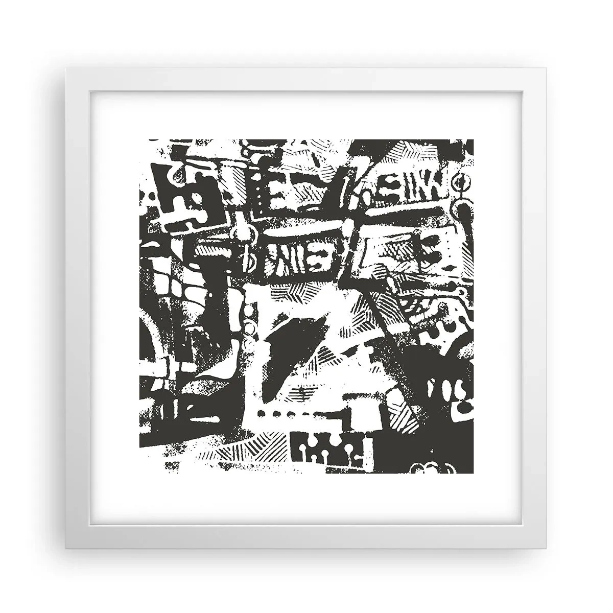 Plakat w białej ramie - Porządek czy chaos? - 30x30 cm