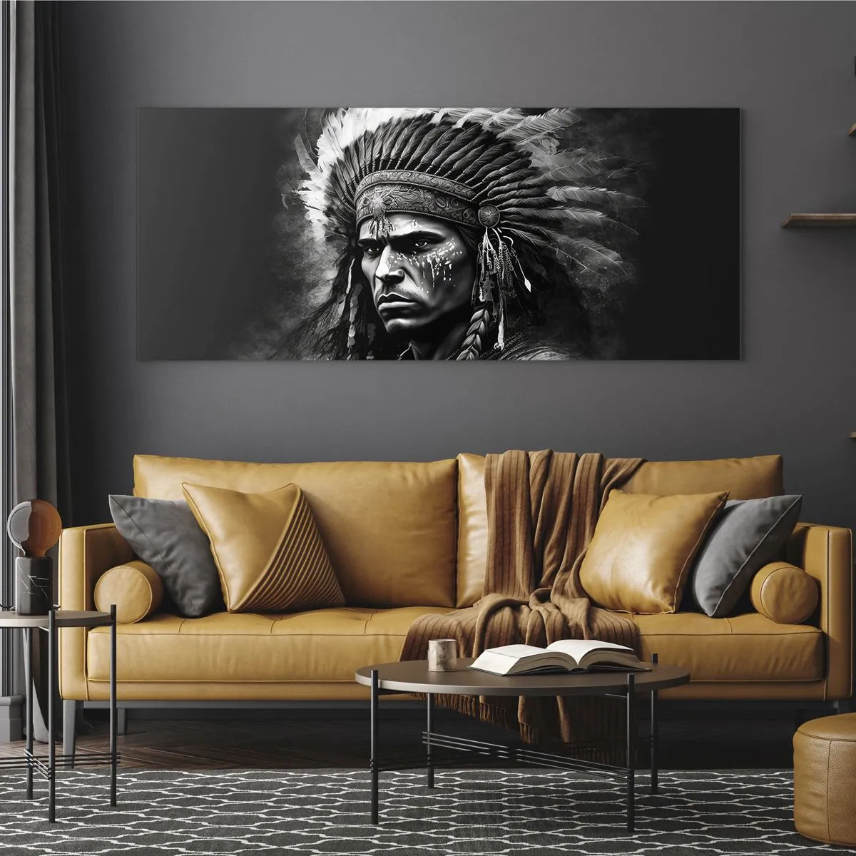 Obraz na szkle - Wódz i wojownik - 100x40 cm