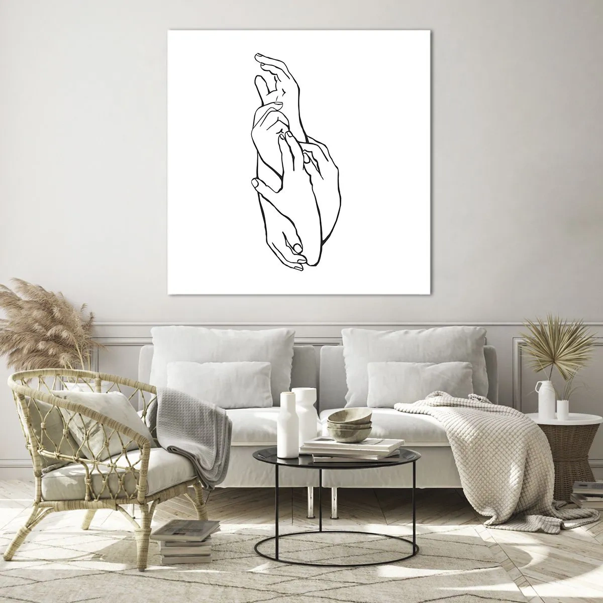 Obraz na szkle - Dobry dotyk - 70x70 cm