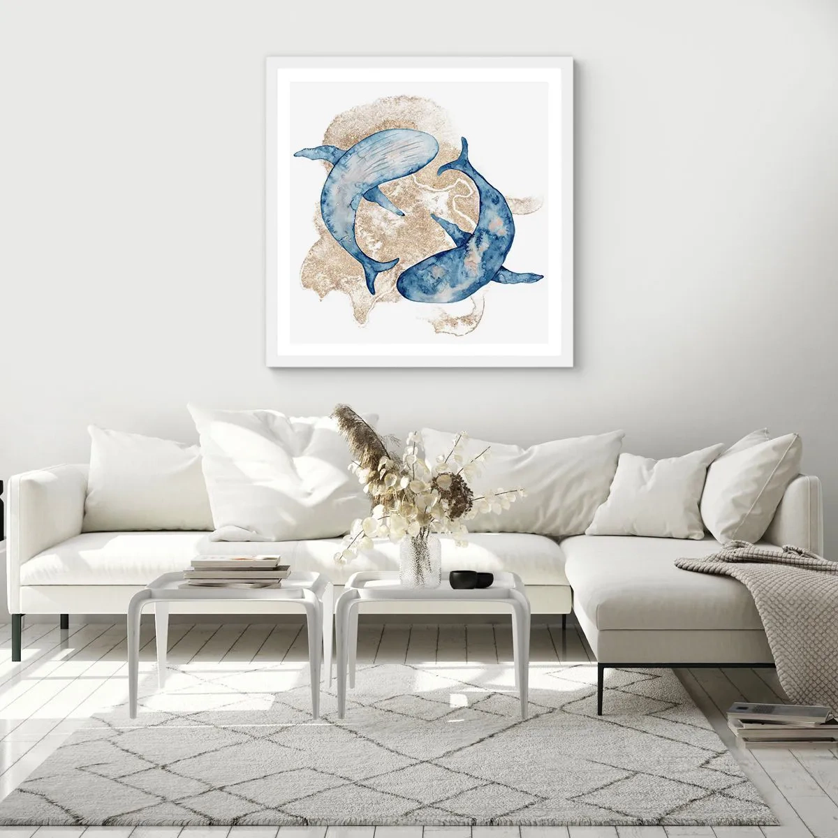 Plakat w białej ramie - Przyjaźń czy kochanie? - 60x60 cm