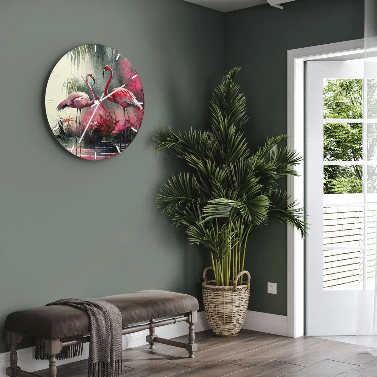 Zegar ścienny - Lekcja naturalnego wdzięku - 40x40 cm