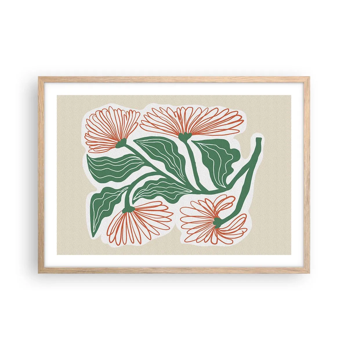 Plakat w ramie jasny dąb - Ludowe i nowoczesne - 70x50 cm