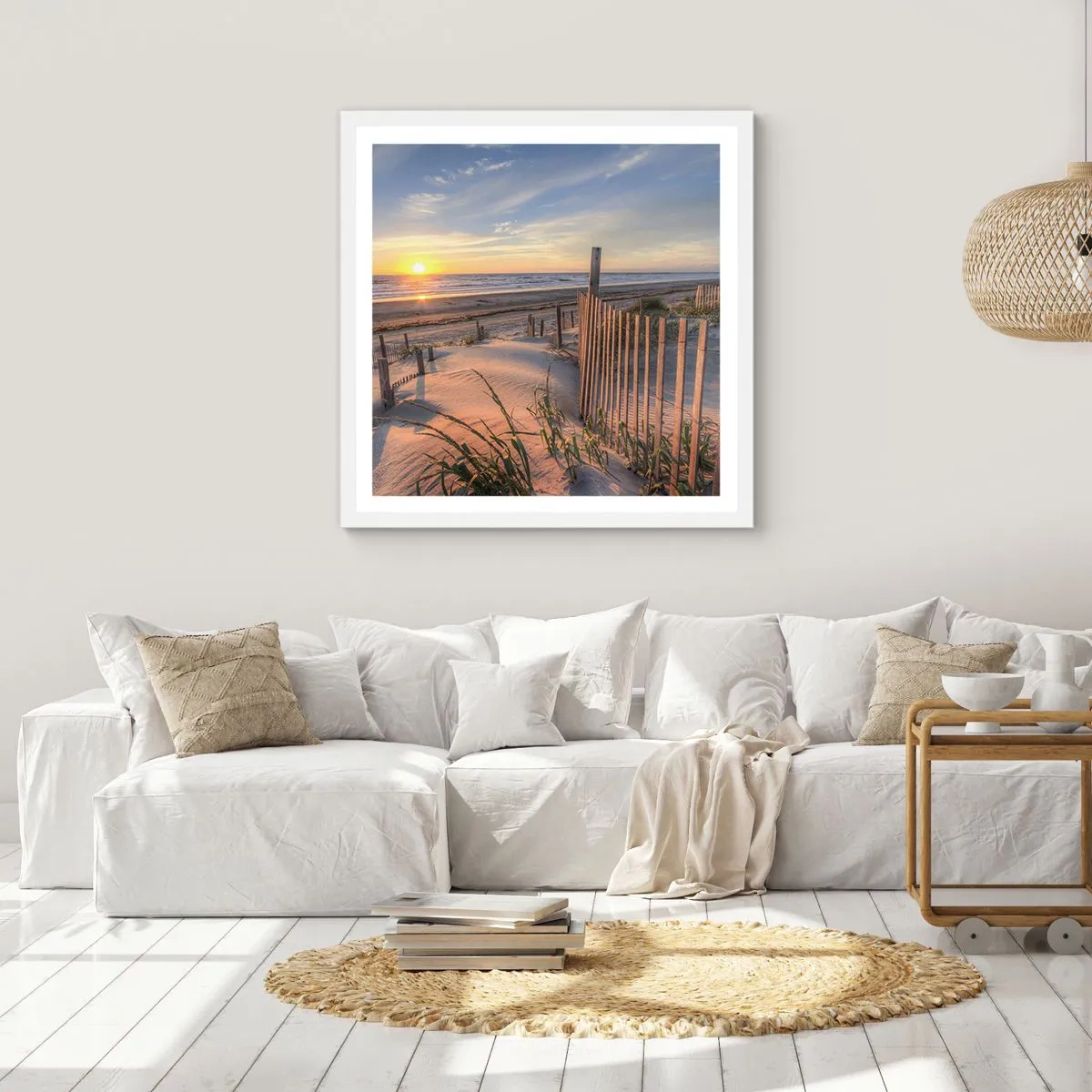 Plakat w białej ramie - Blask i cień wiatru - 40x40 cm