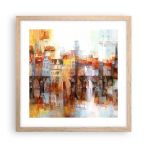 Plakat w ramie jasny dąb - Pod mostem też pięknie - 40x40 cm