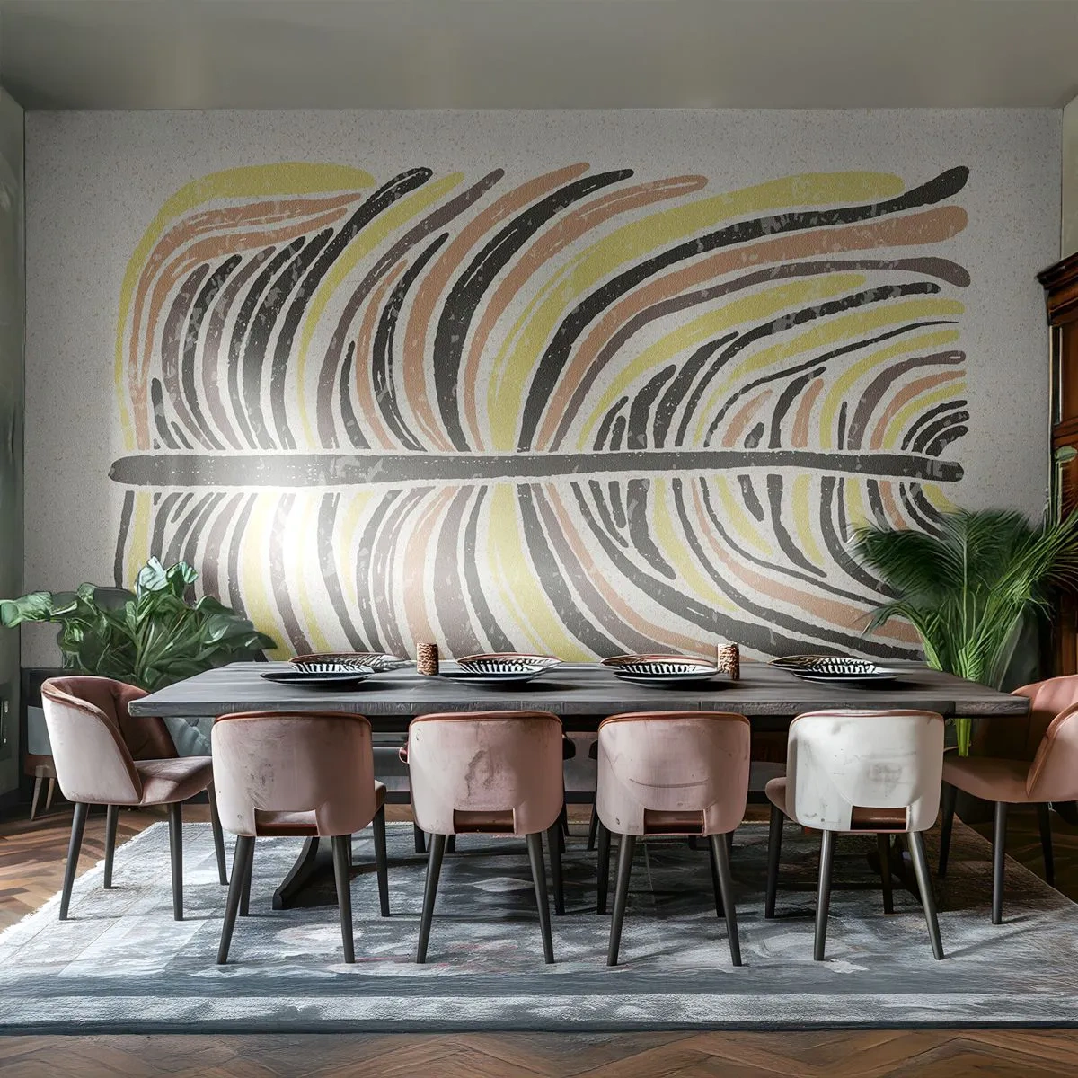 Fototapeta Standard Eco - Abstrakcja pełna życia - Boho, Minimalizm, Pastelowe - 300x210 cm