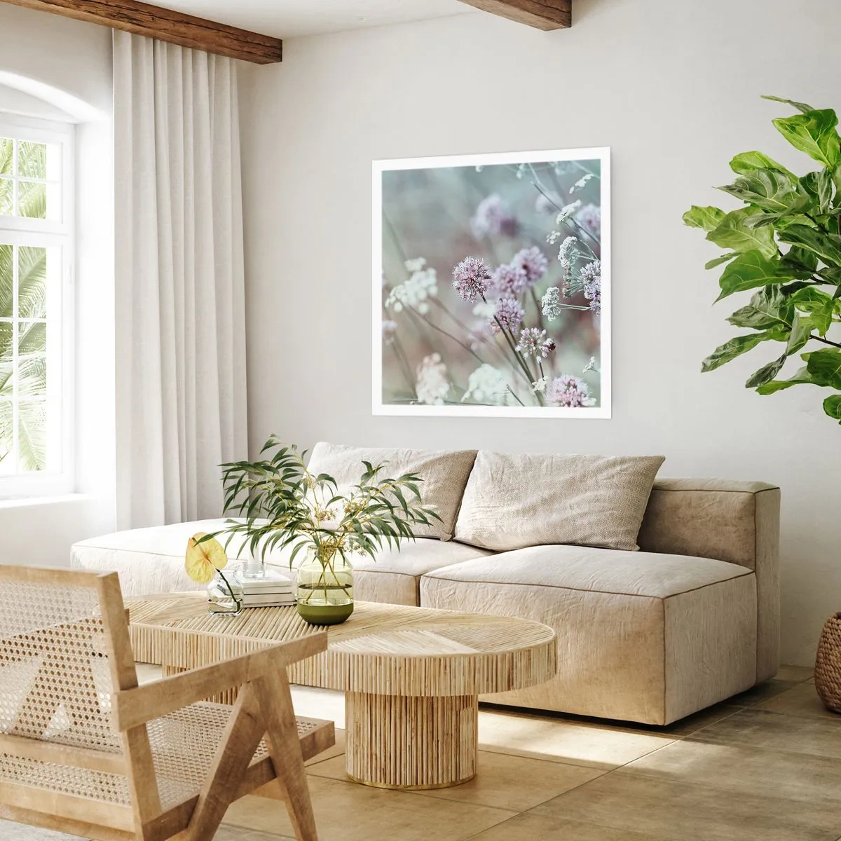 Plakat - Słodkie filigrany ziół - 30x30 cm