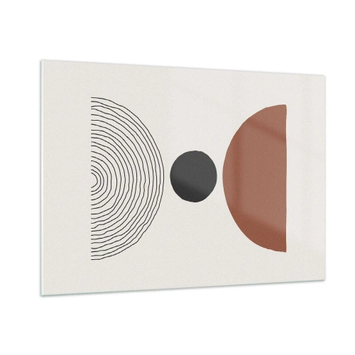 Obraz na szkle - Abstrakcyjne formy geometryczne na jasnym tle - 100x70cm - W centrum uwagi - Nowoczesna dekoracja ścienna do salonu, kuchni i sypialni ARTTOR