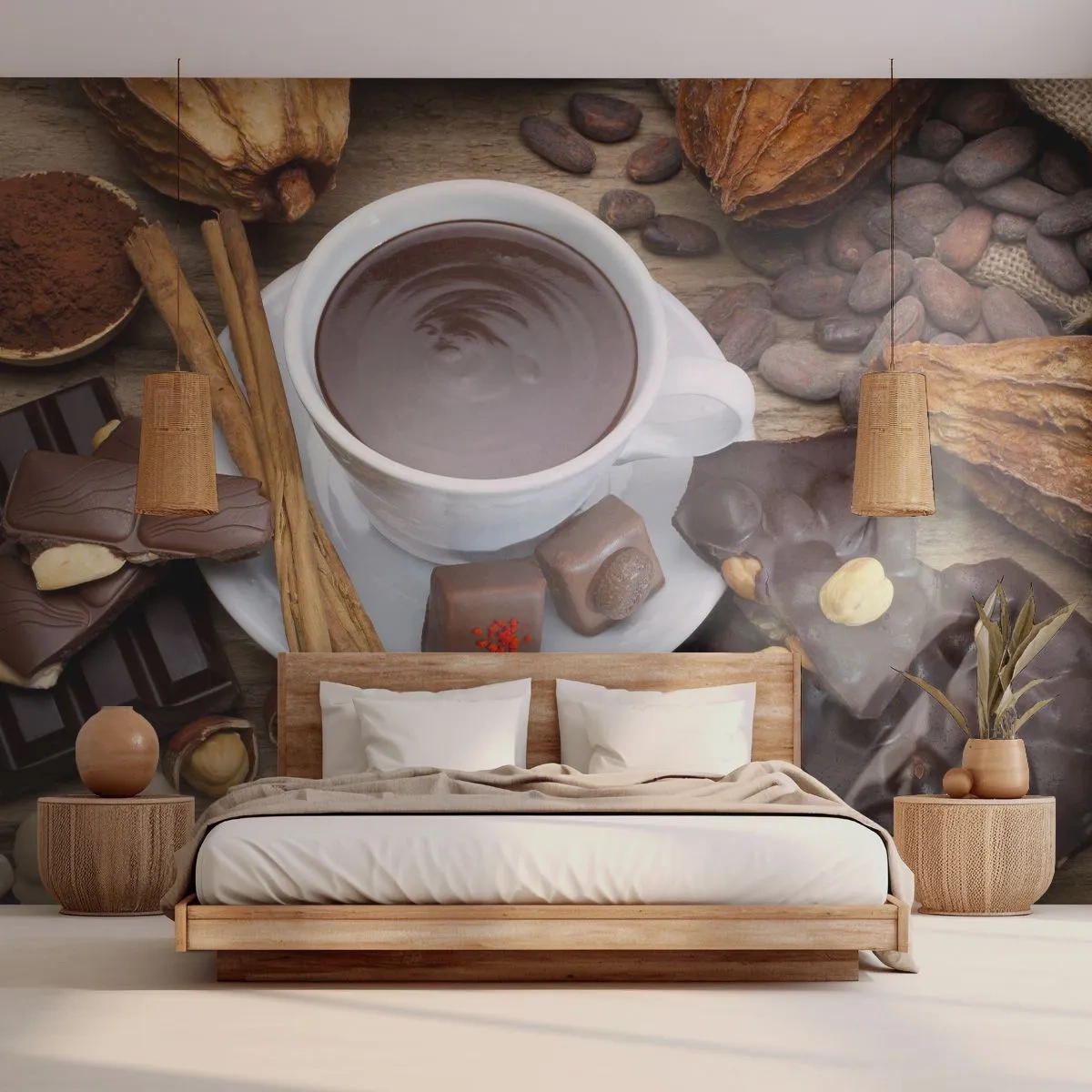 Fototapeta Premium Canvas - Z baśniowej fabryki czekolady - Gastronomia, Czekolada, Kawa - 250x175 cm