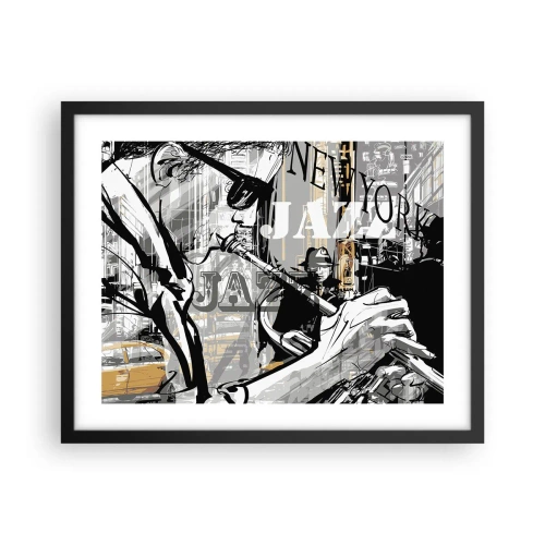 Plakat w czarnej ramie - W rytmie Nowego Jorku - 50x40 cm