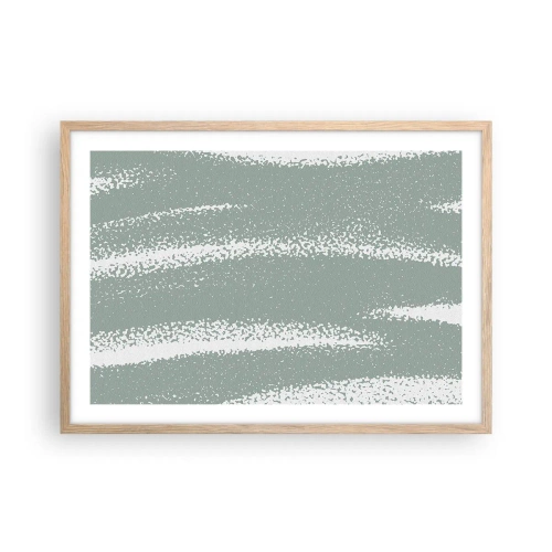 Plakat w ramie jasny dąb - Abstrakcja w zimowym klimacie - 70x50 cm