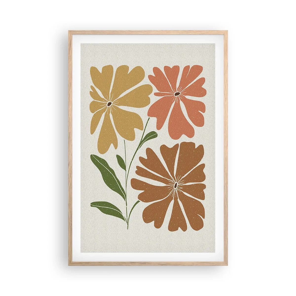 Plakat w ramie jasny dąb - Natura i geometria - 61x91 cm