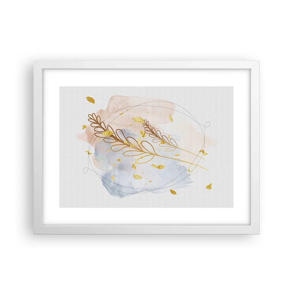 Plakat w białej ramie - Złoty podmuch - 40x30 cm