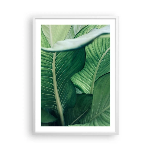 Plakat w białej ramie - Życie intensywnie zielone - 50x70 cm