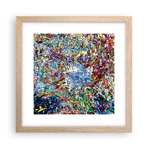 Plakat w ramie jasny dąb - Witraż kroplisty - 30x30 cm