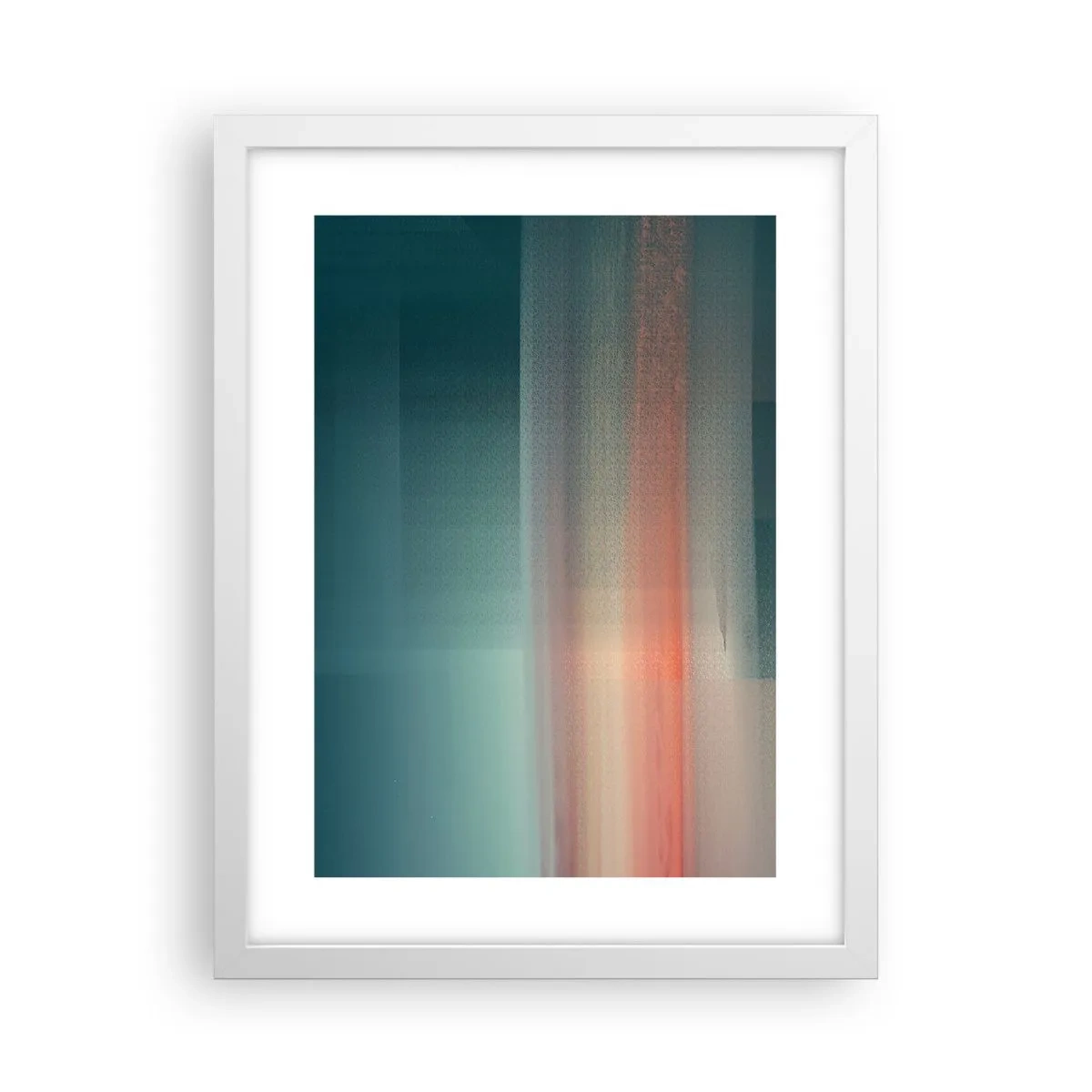 Plakat w białej ramie - Abstrakcja: fale światła - 30x40 cm