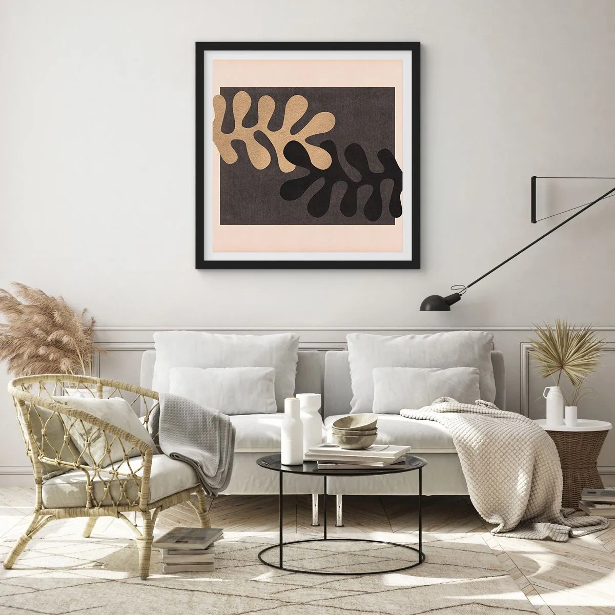 Plakat w czarnej ramie - Brak i dopełnienie - 40x40 cm