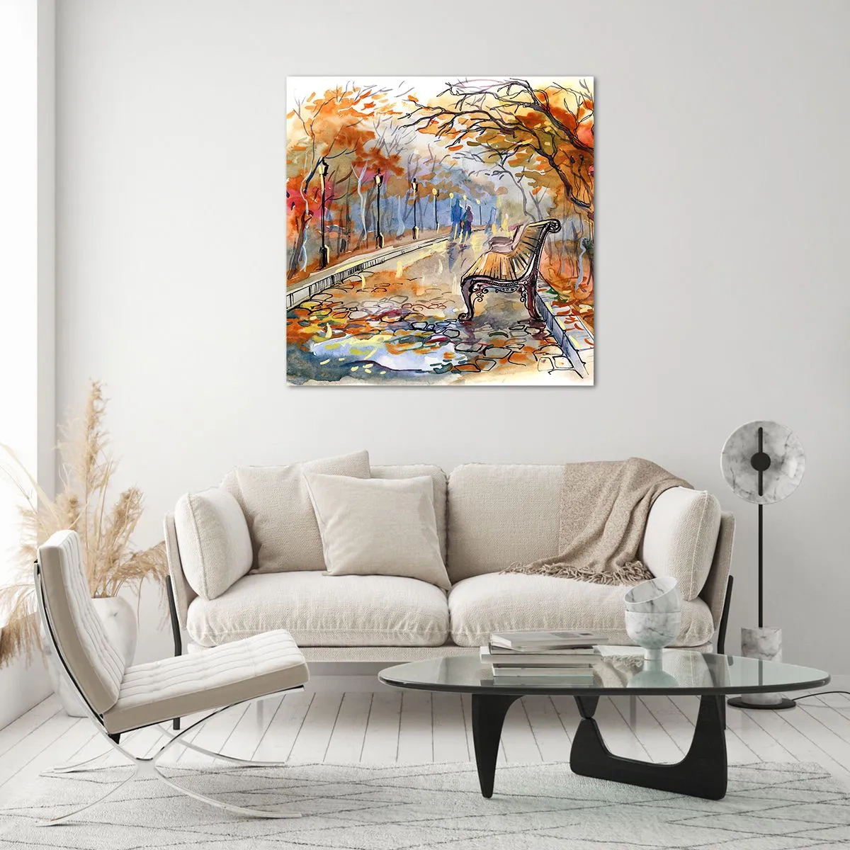 Obraz na szkle - Razem powędrować w jesień - 30x30 cm