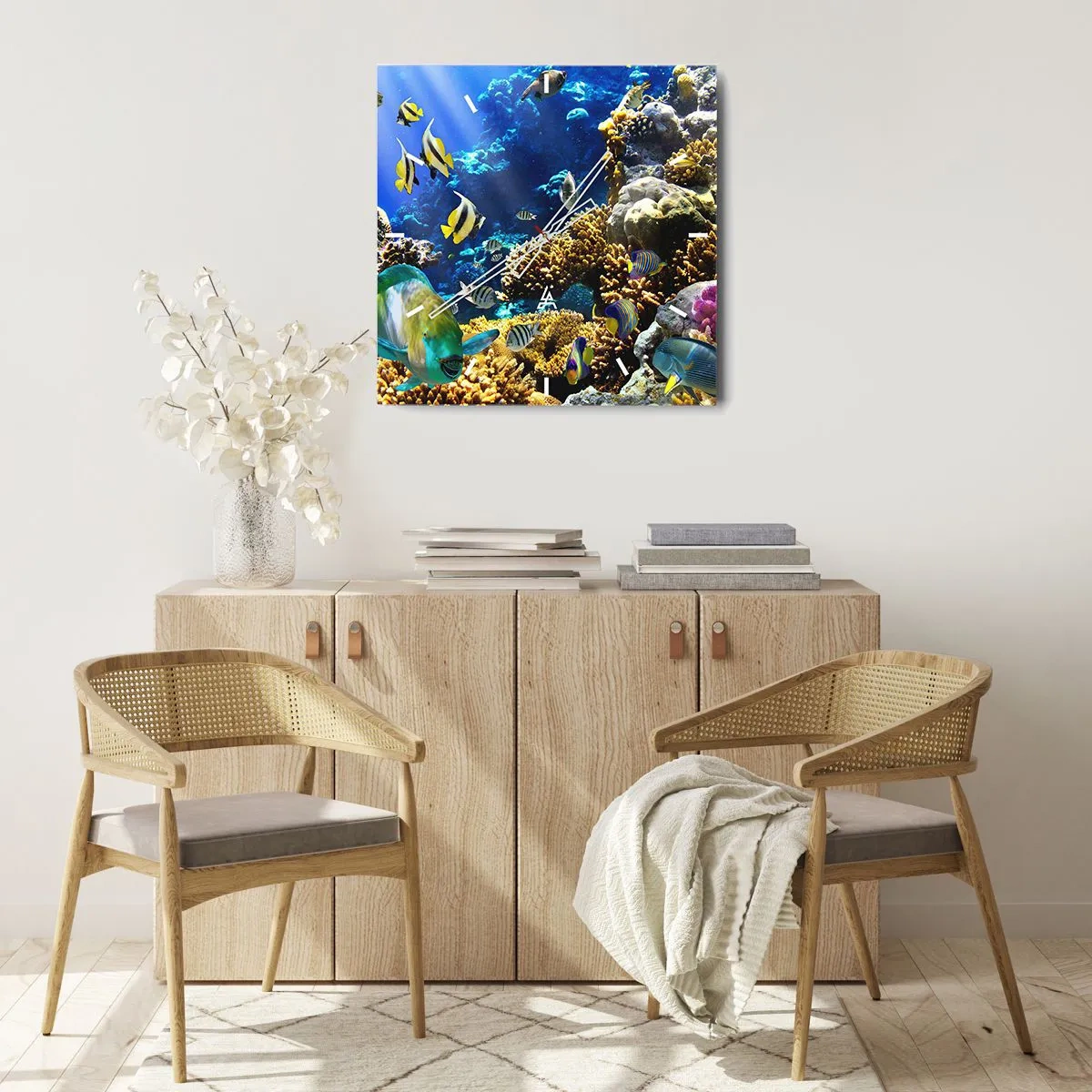 Zegar ścienny - Duży ruch na wakacyjnym szlaku - 40x40 cm