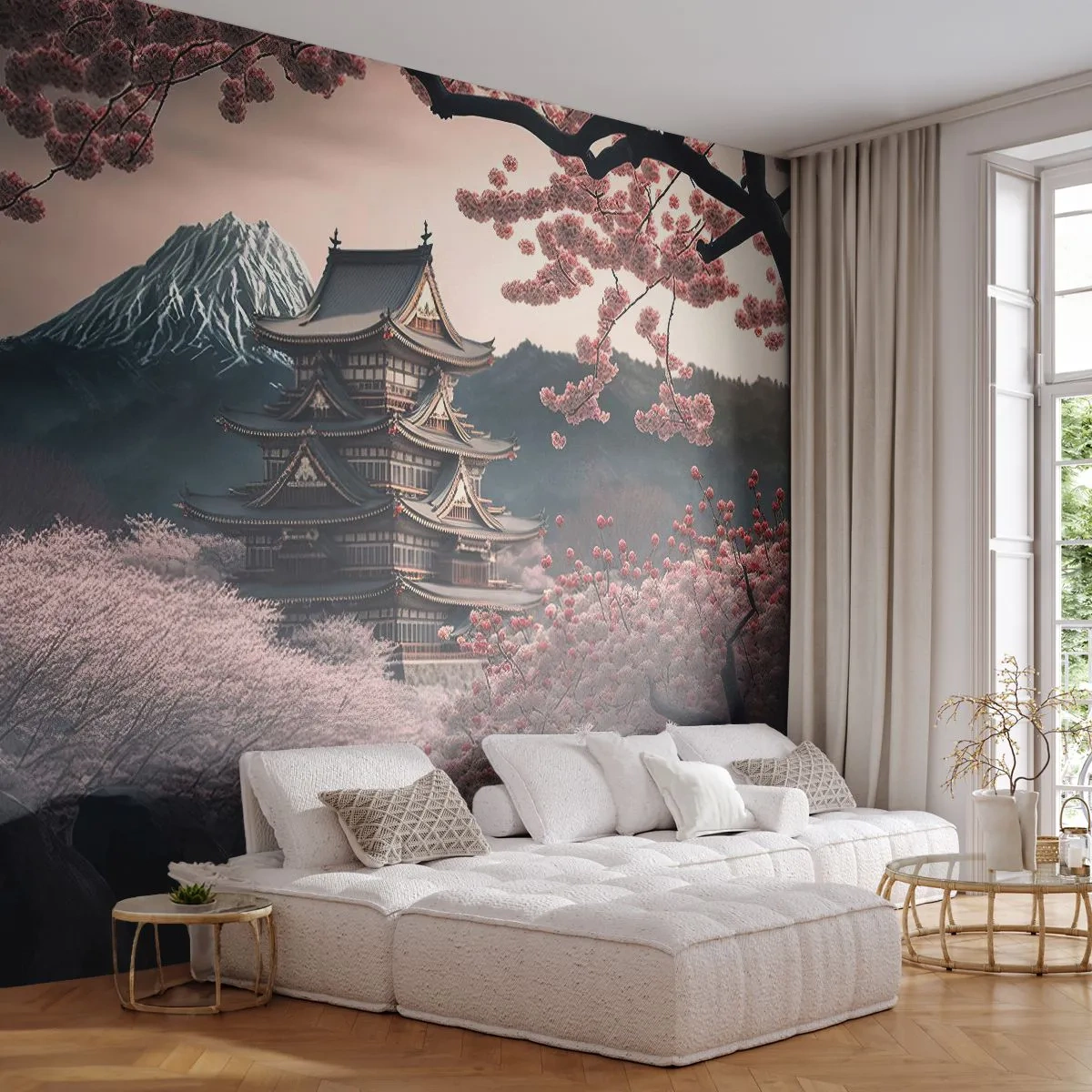Fototapeta Premium Sand - Kraj kwitnącej wiśni - Azja, Japonia, Wiśnia Japońska - 100x70 cm
