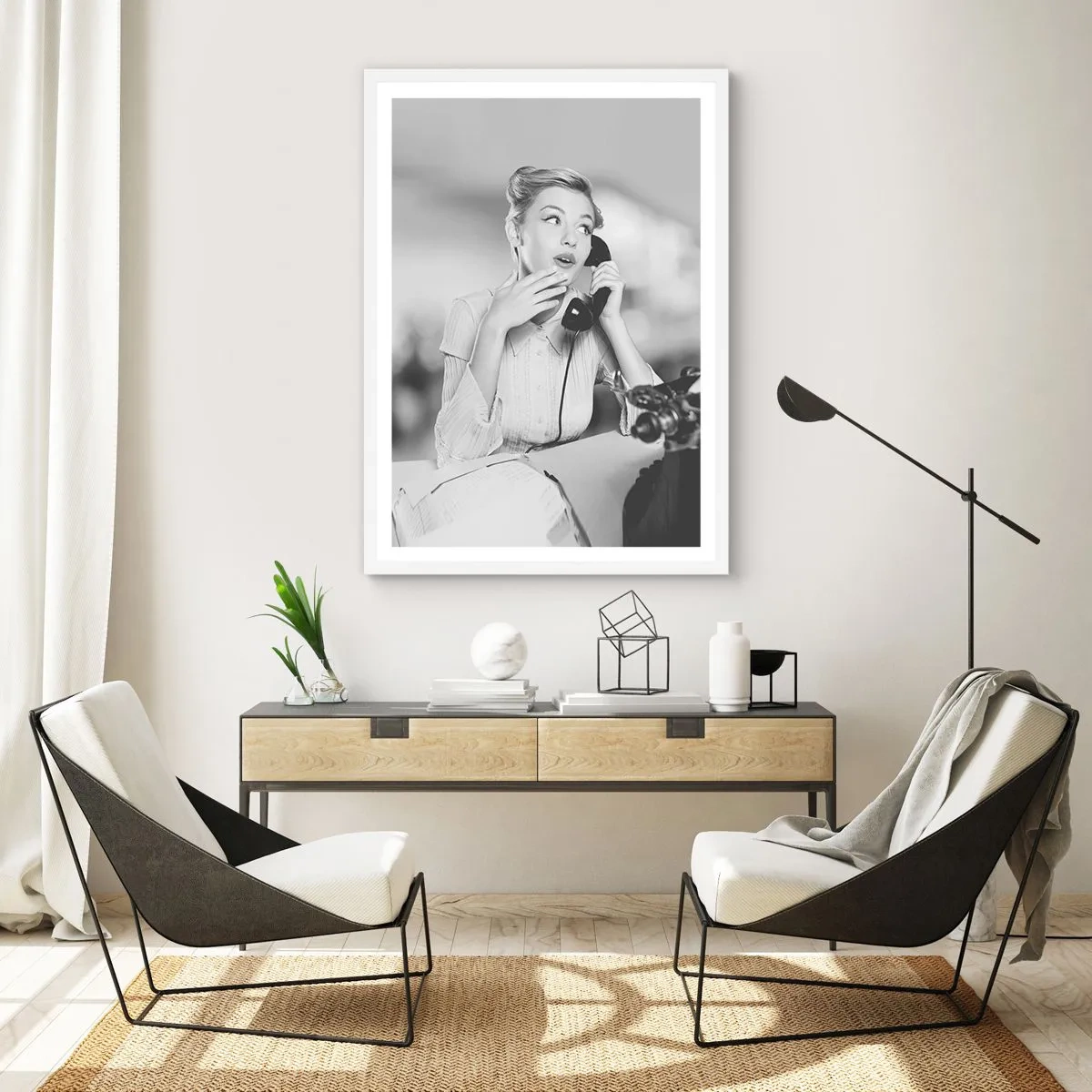 Plakat w białej ramie - Halo, tu lata 50. - 50x70 cm