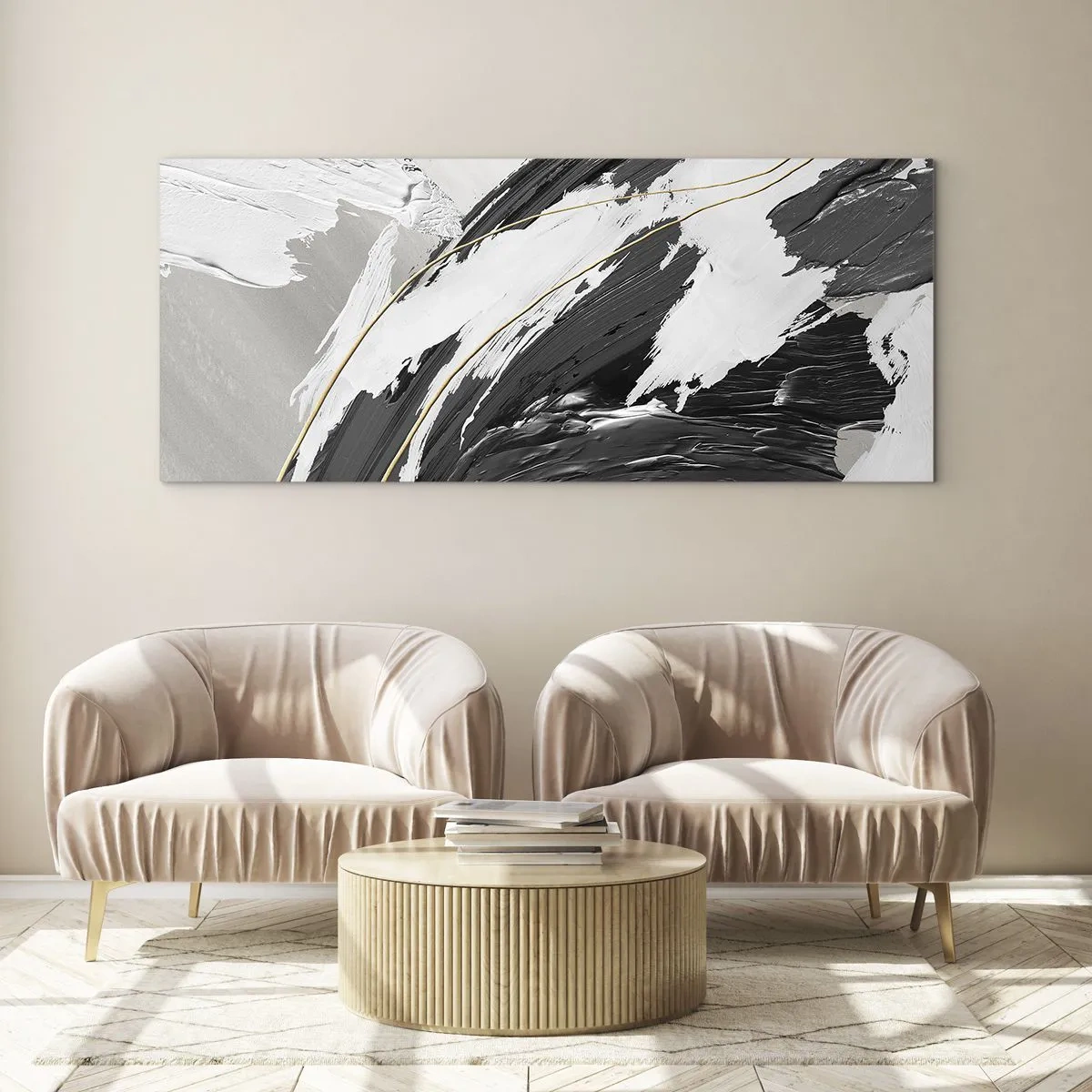 Obraz na szkle - Abstrakcja z rozmachem - 90x30 cm