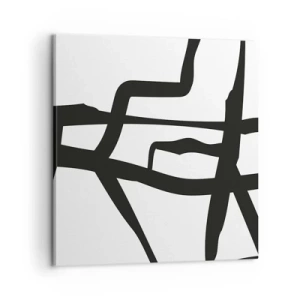 Obraz na płótnie - Czarno-biała konstrukcja - 60x60 cm