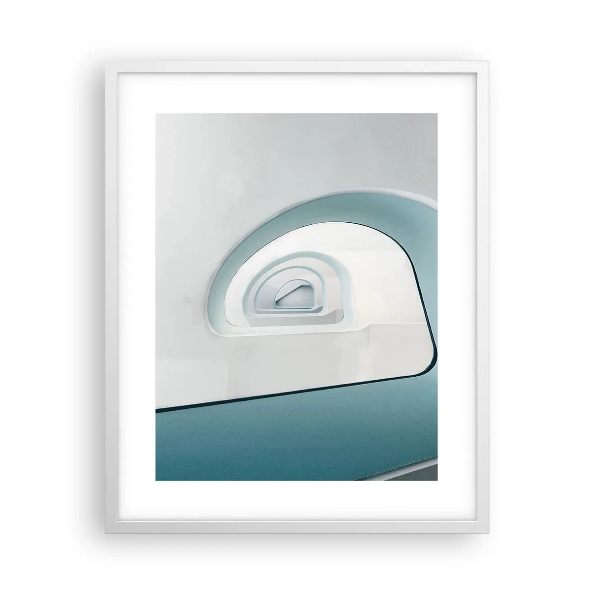 Plakat w białej ramie - Do dna błękitu - 40x50 cm
