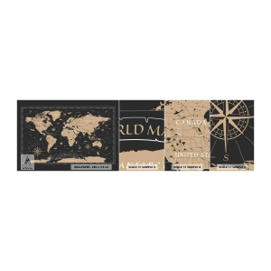 Fototapeta Próbka Samoprzylepna Deluxe Sticker - Granice mojego świata - Mapa Świata, Vintage, Retro - 100x30 cm