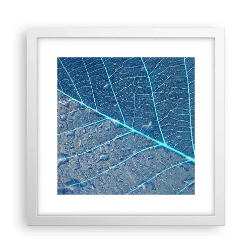 Plakat w białej ramie - Życie w błękicie - 30x30 cm