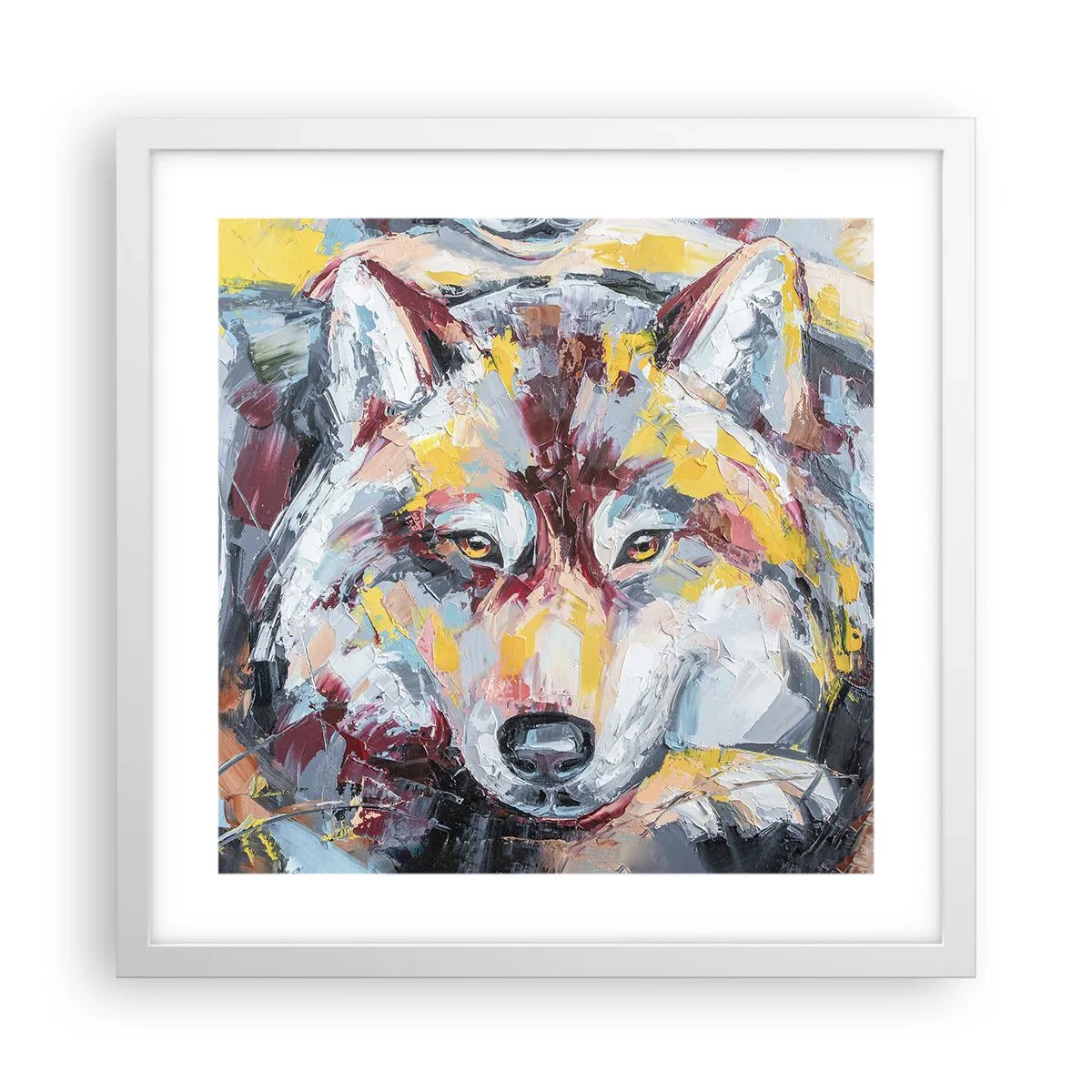 Plakat w białej ramie - Spokój wśród bliskich - 40x40 cm