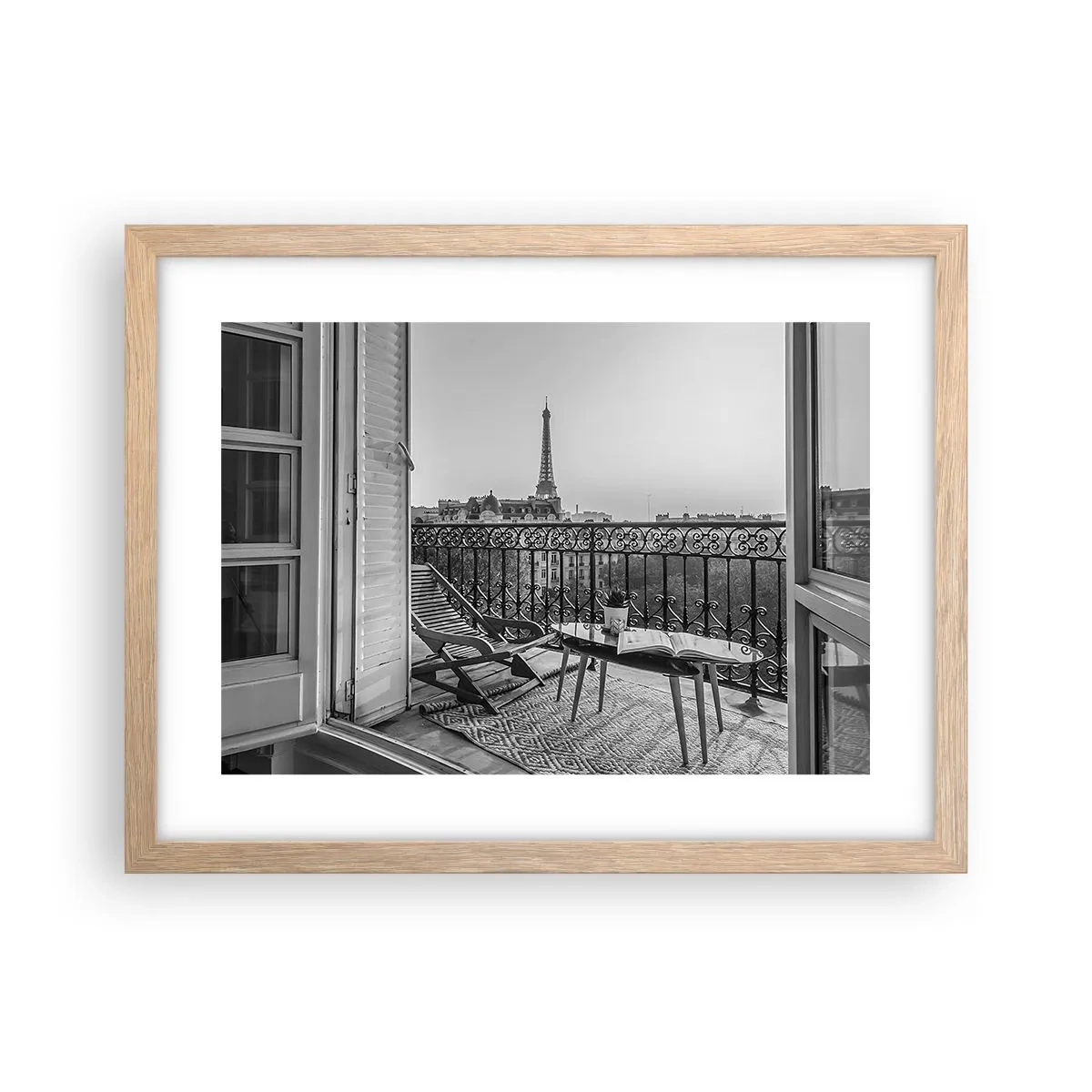 Plakat w ramie jasny dąb - Paryskie popołudnie - 40x30 cm