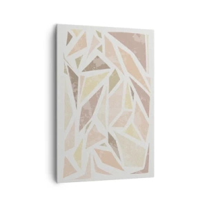 Obraz na płótnie - Abstrakcyjne geometryczne kształty w pastelowych kolorach - 70x100cm - Kompozycja witrażowa - Nowoczesna dekoracja ścienna do salonu i sypialni ARTTOR