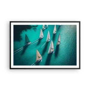 Plakat w czarnej ramie - W zawody z wiatrem - 91x61 cm