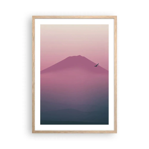 Plakat w ramie jasny dąb - Wędrowcy ponad chmurami - 50x70 cm